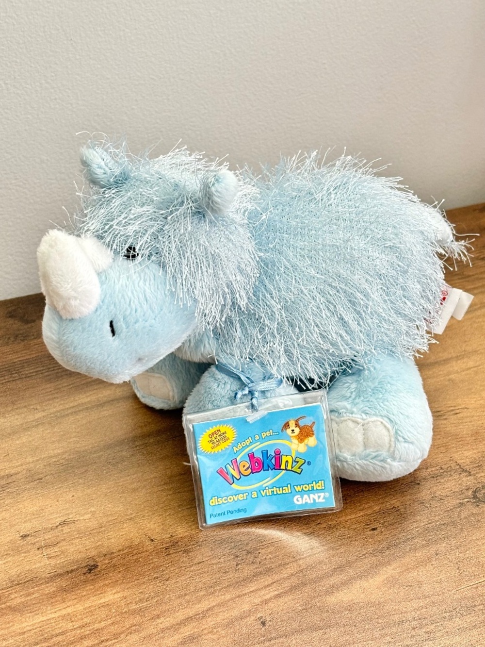 NWT Ganz Webkinz Blue Rhino Plush Adopt A Pet Stuffed Toy HM196 CODE Sealed NEW